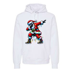 Dabbing Santa Xmas Lights Gifts Christmas Premium Hoodie