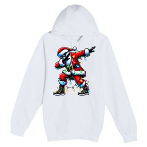 Dabbing Santa Xmas Lights Gifts Christmas Premium Pullover Hoodie