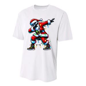 Dabbing Santa Xmas Lights Gifts Christmas Performance Sprint T-Shirt