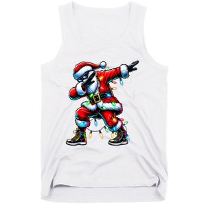 Dabbing Santa Xmas Lights Gifts Christmas Tank Top