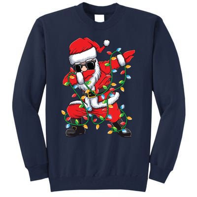 Dabbing Santa Xmas Lights Christmas Tall Sweatshirt