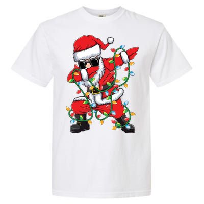 Dabbing Santa Xmas Lights Christmas Garment-Dyed Heavyweight T-Shirt