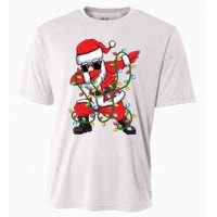 Dabbing Santa Xmas Lights Christmas Cooling Performance Crew T-Shirt