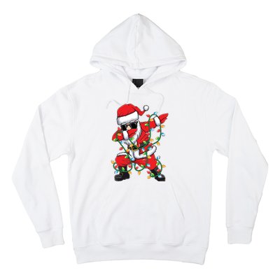 Dabbing Santa Xmas Lights Christmas Hoodie