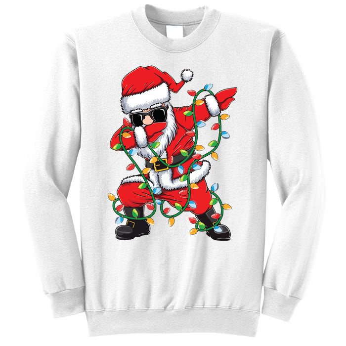 Dabbing Santa Xmas Lights Christmas Sweatshirt