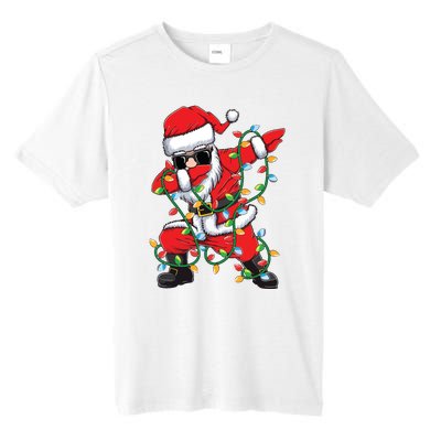 Dabbing Santa Xmas Lights Christmas Tall Fusion ChromaSoft Performance T-Shirt