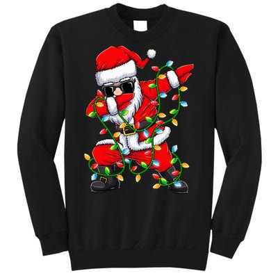 Dabbing Santa Xmas Lights Gifts Christmas Sweatshirt