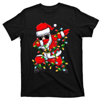 Dabbing Santa Xmas Lights Gifts Christmas T-Shirt