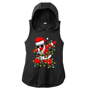 Dabbing Santa Xmas Lights Christmas Gifts Ladies PosiCharge Tri-Blend Wicking Draft Hoodie Tank