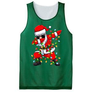 Dabbing Santa Xmas Lights Christmas Gifts Mesh Reversible Basketball Jersey Tank