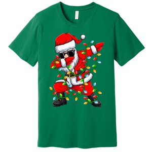 Dabbing Santa Xmas Lights Christmas Gifts Premium T-Shirt