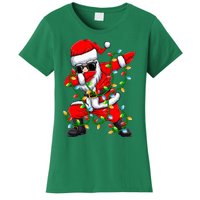 Dabbing Santa Xmas Lights Christmas Gifts Women's T-Shirt