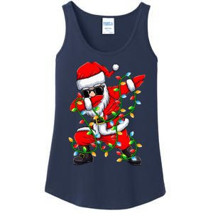 Dabbing Santa Xmas Lights Christmas Gifts Ladies Essential Tank