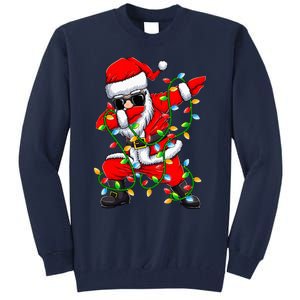 Dabbing Santa Xmas Lights Christmas Gifts Tall Sweatshirt