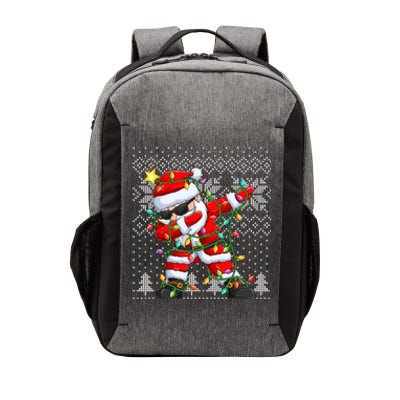 Dabbing Santa Xmas Tree Lights Vector Backpack