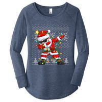 Dabbing Santa Xmas Tree Lights Women's Perfect Tri Tunic Long Sleeve Shirt