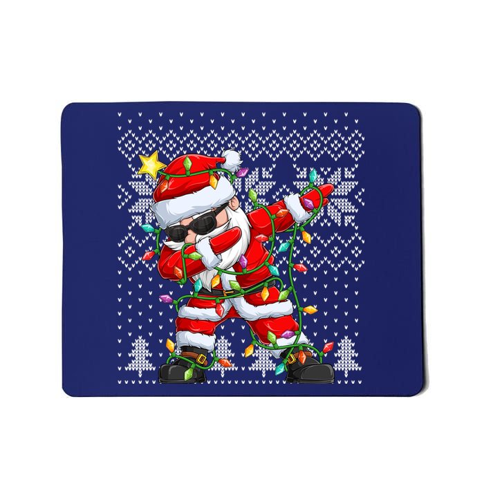 Dabbing Santa Xmas Tree Lights Mousepad