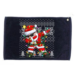 Dabbing Santa Xmas Tree Lights Grommeted Golf Towel