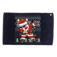 Dabbing Santa Xmas Tree Lights Grommeted Golf Towel