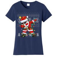 Dabbing Santa Xmas Tree Lights Women's T-Shirt