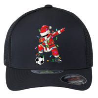 Dabbing Santa Xmas Lights Soccer Christmas Gift Flexfit Unipanel Trucker Cap