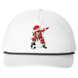 Dabbing Santa Xmas Lights Soccer Christmas Gift Snapback Five-Panel Rope Hat