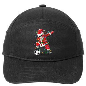 Dabbing Santa Xmas Lights Soccer Christmas Gift 7-Panel Snapback Hat