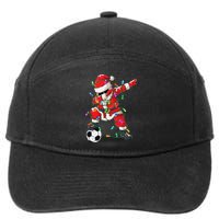 Dabbing Santa Xmas Lights Soccer Christmas Gift 7-Panel Snapback Hat