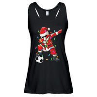 Dabbing Santa Xmas Lights Soccer Christmas Gift Ladies Essential Flowy Tank