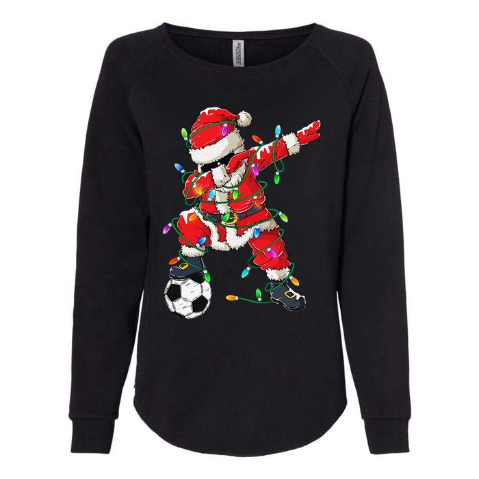 Dabbing Santa Xmas Lights Soccer Christmas Gift Womens California Wash Sweatshirt