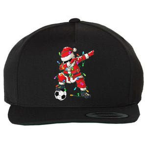 Dabbing Santa Xmas Lights Soccer Christmas Gift Wool Snapback Cap