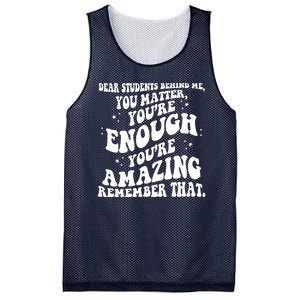 Dear Student You Matter Youre Enough Quote Mesh Reversible Basketball Jersey Tank