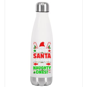 Dear Santa Y Are Naughty Ones Christmas S .Png Stainless Steel Insulated Water Bottle