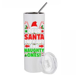 Dear Santa Y Are Naughty Ones Christmas S .Png Stainless Steel Tumbler