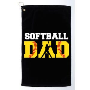 Dad Softball Yellow Softball Dad Meaningful Gift Platinum Collection Golf Towel