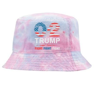 Donald Trump 02 Us Flag Fight Fight Fight You Missed Again Tie-Dyed Bucket Hat