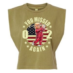 Donald Trump 02 Golf You Missed Again 2024 Election Garment-Dyed Women's Muscle Tee