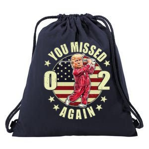 Donald Trump 02 Golf You Missed Again 2024 Election Drawstring Bag