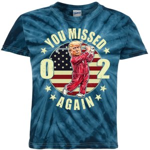 Donald Trump 02 Golf You Missed Again 2024 Election Kids Tie-Dye T-Shirt