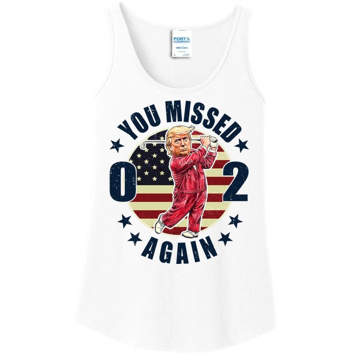 Donald Trump 02 Golf You Missed Again 2024 Election Ladies Essential Tank