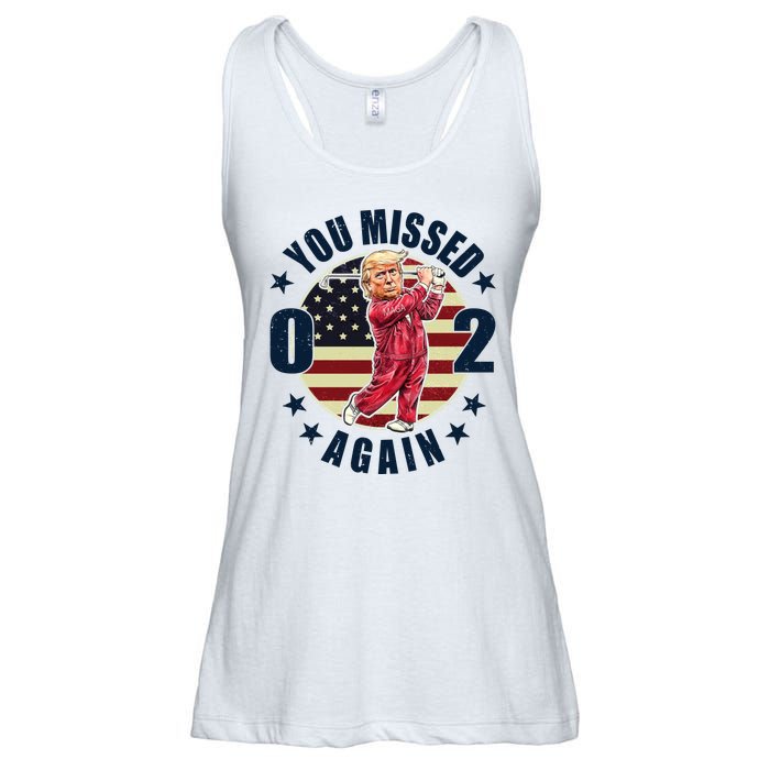 Donald Trump 02 Golf You Missed Again 2024 Election Ladies Essential Flowy Tank