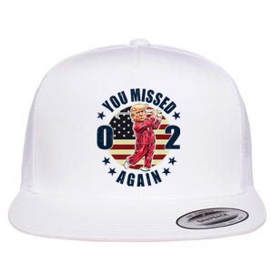 Donald Trump 02 Golf You Missed Again 2024 Election Flat Bill Trucker Hat