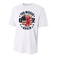 Donald Trump 02 Golf You Missed Again 2024 Election Youth Performance Sprint T-Shirt