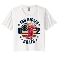 Donald Trump 02 Golf You Missed Again 2024 Election Women's Crop Top Tee