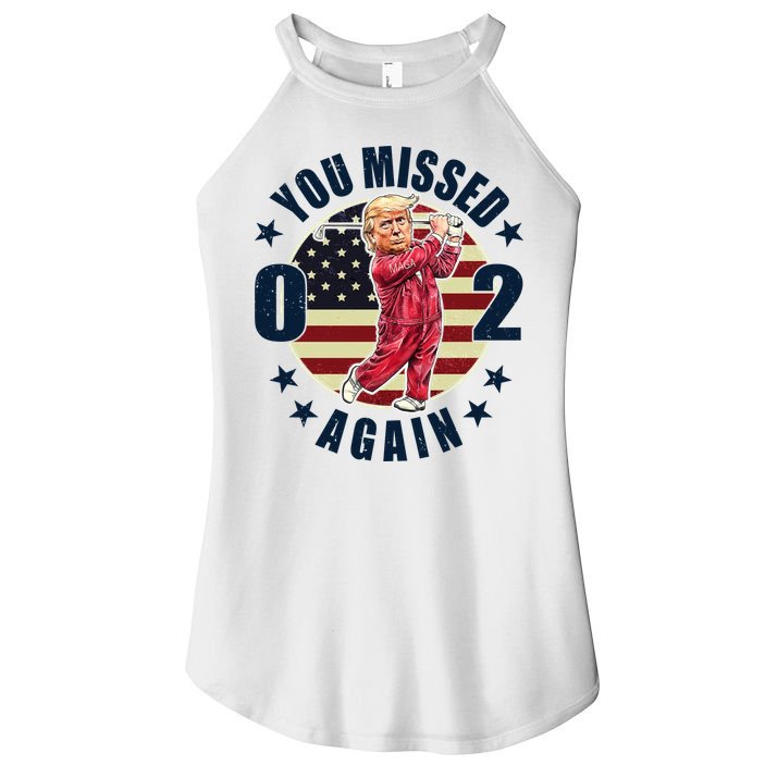 Donald Trump 02 Golf You Missed Again 2024 Election Women's Perfect Tri Rocker Tank