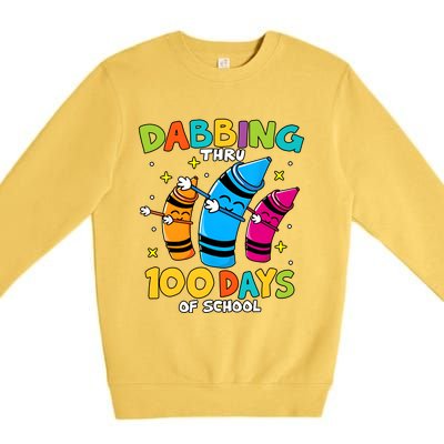 Dabbing Thru 100 Days Of School Premium Crewneck Sweatshirt