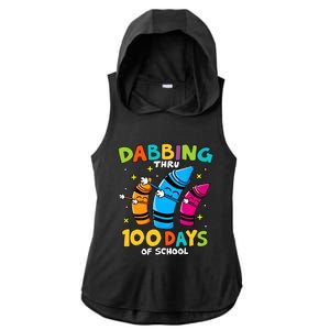 Dabbing Thru 100 Days Of School Ladies PosiCharge Tri-Blend Wicking Draft Hoodie Tank