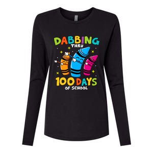 Dabbing Thru 100 Days Of School Womens Cotton Relaxed Long Sleeve T-Shirt