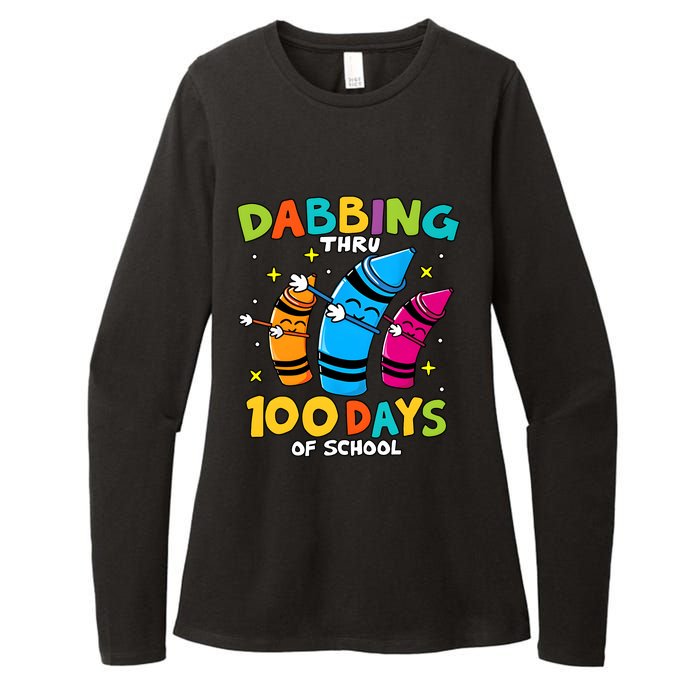 Dabbing Thru 100 Days Of School Womens CVC Long Sleeve Shirt