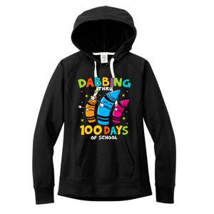 Dabbing Thru 100 Days Of School Women's Fleece Hoodie